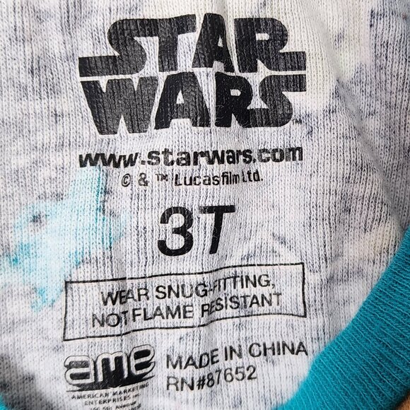 Toddler Boys Star Wars Pajama Set Size 3T - Picture 6 of 6